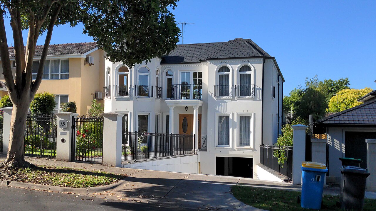 Large white house on Saturn Street