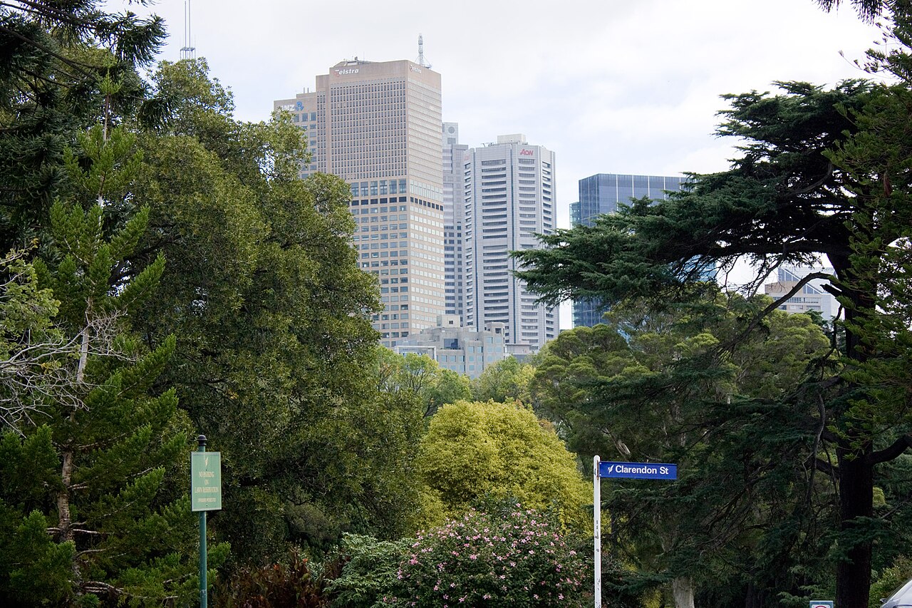 Melbourne skyline seen from Fitzroy Gardens