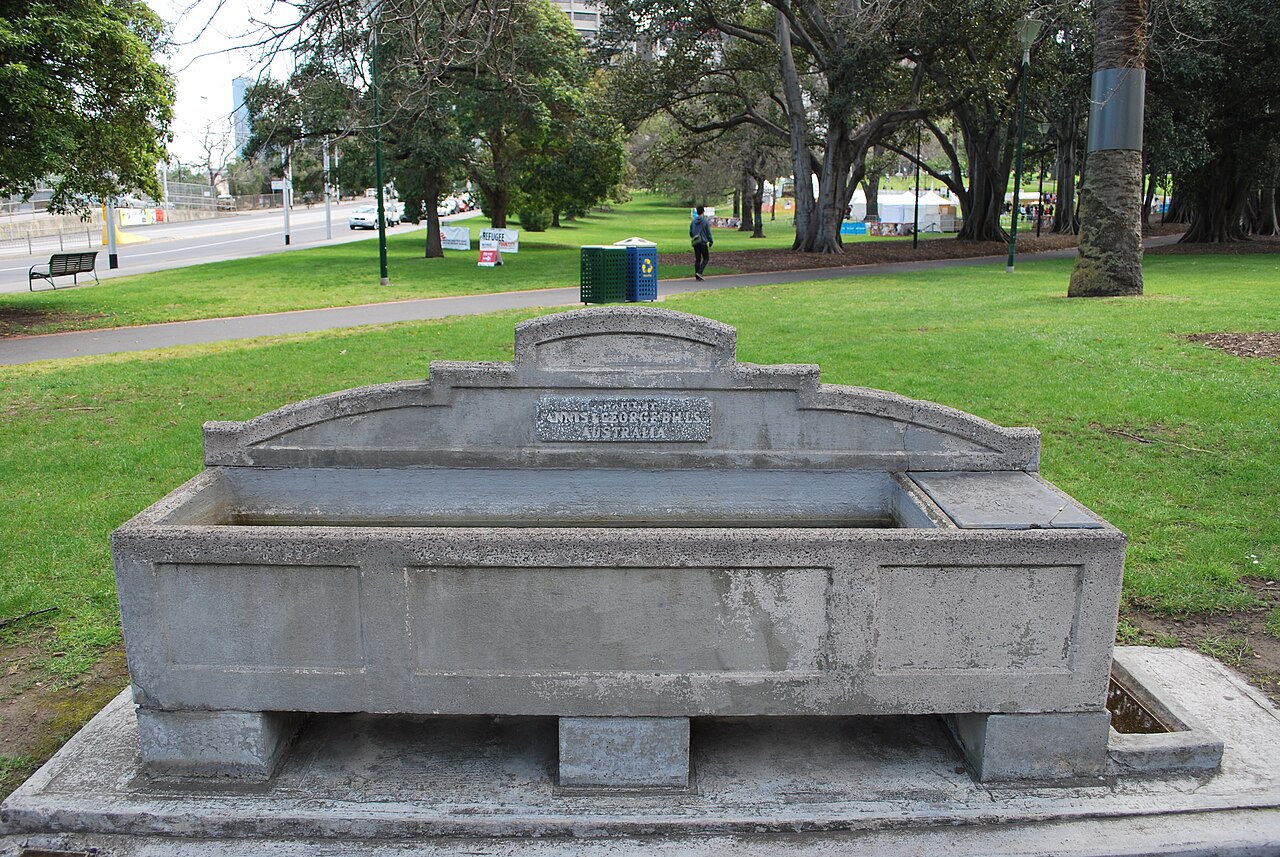 Bills horse trough in the Treasury Gardens