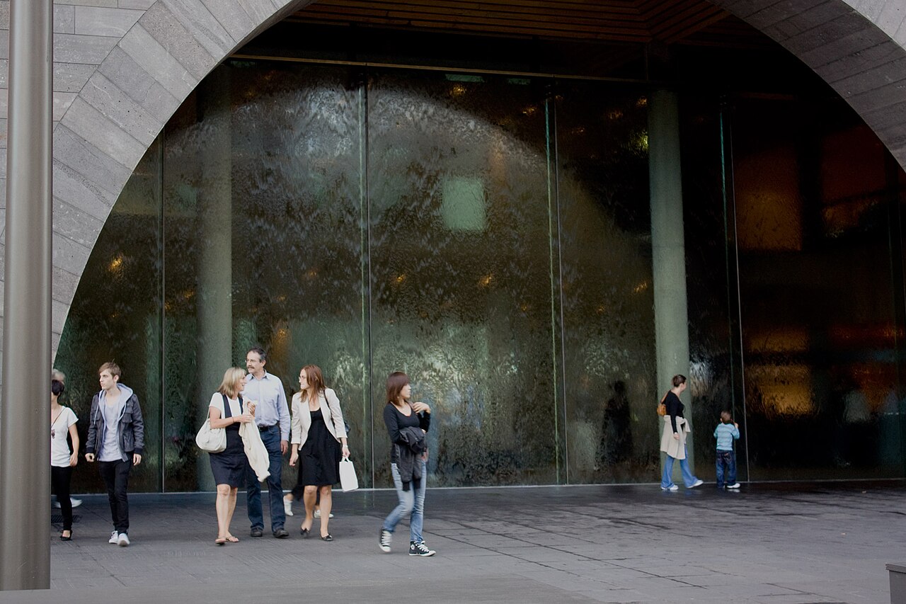 Water-wall entrance of the National Gallery of Victoria
