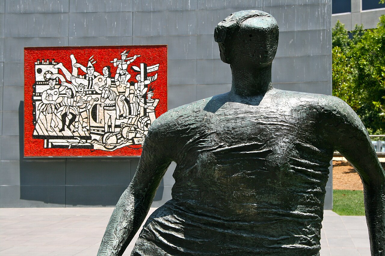 Bronze sculpture outside the National Gallery of Victoria