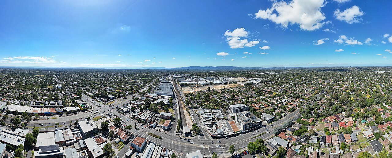 Aerial panorama over Nunawading