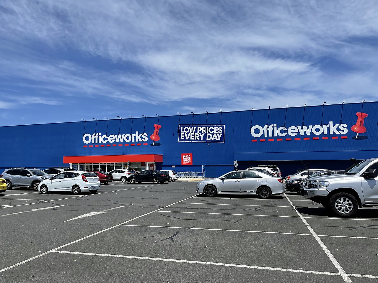 Officeworks store and car park in Mentone