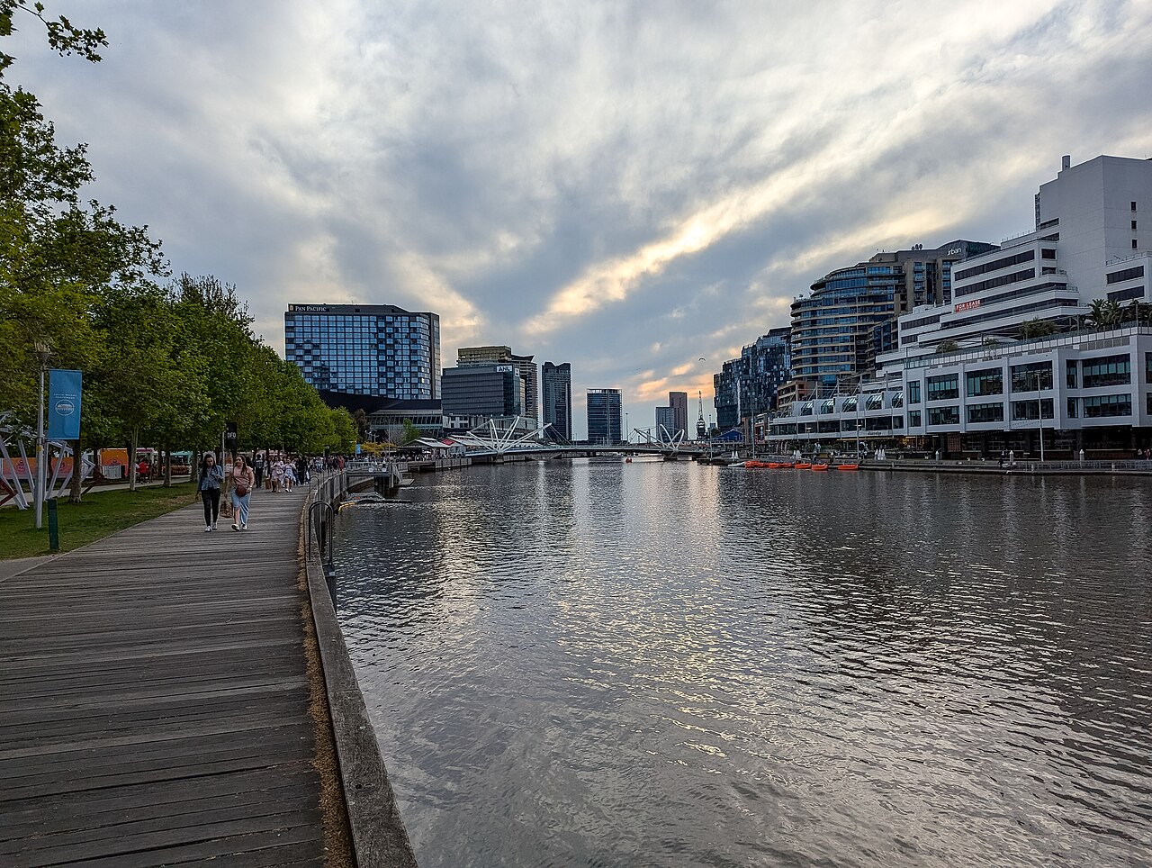 Riverside promenade and the Yarra under cloud