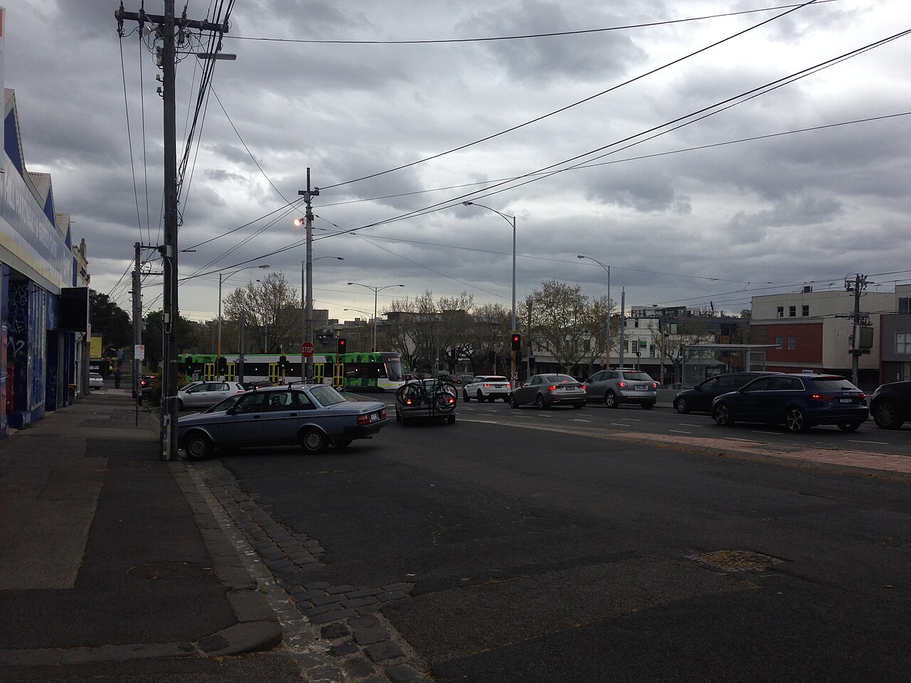 Queens Parade, Clifton Hill under cloudy sky