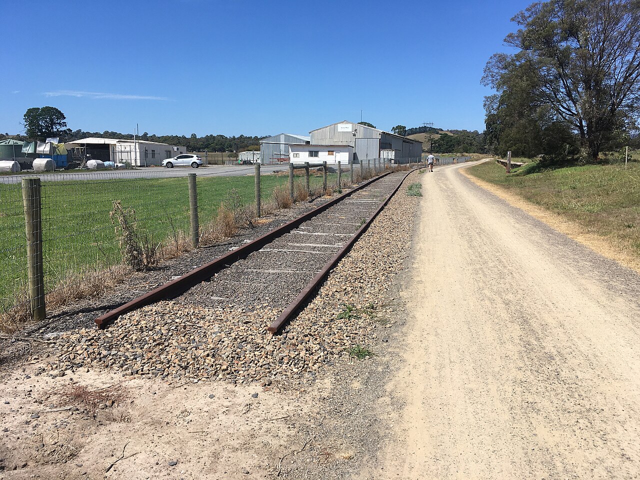 Remnant railway track beside the Yarra Valley Trail