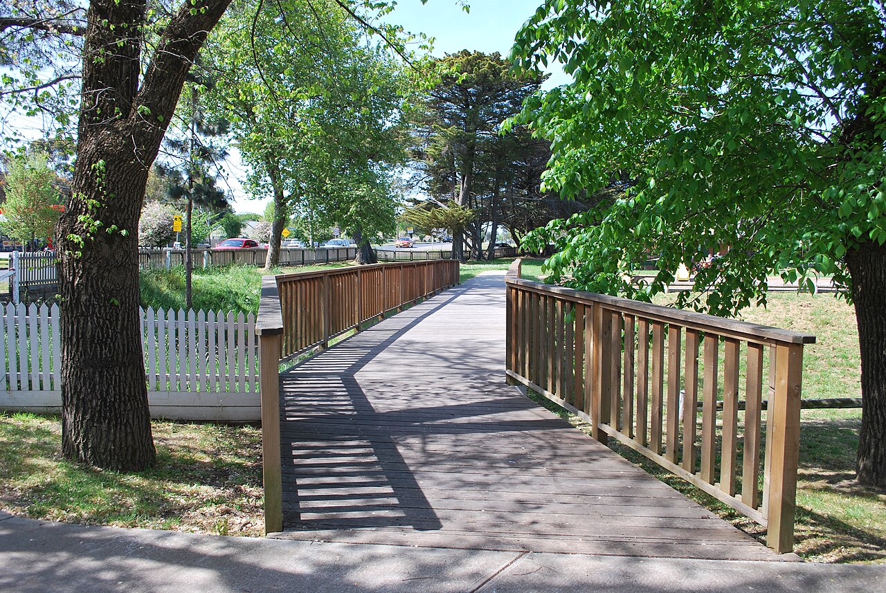 Timber footbridge in Riddells Creek