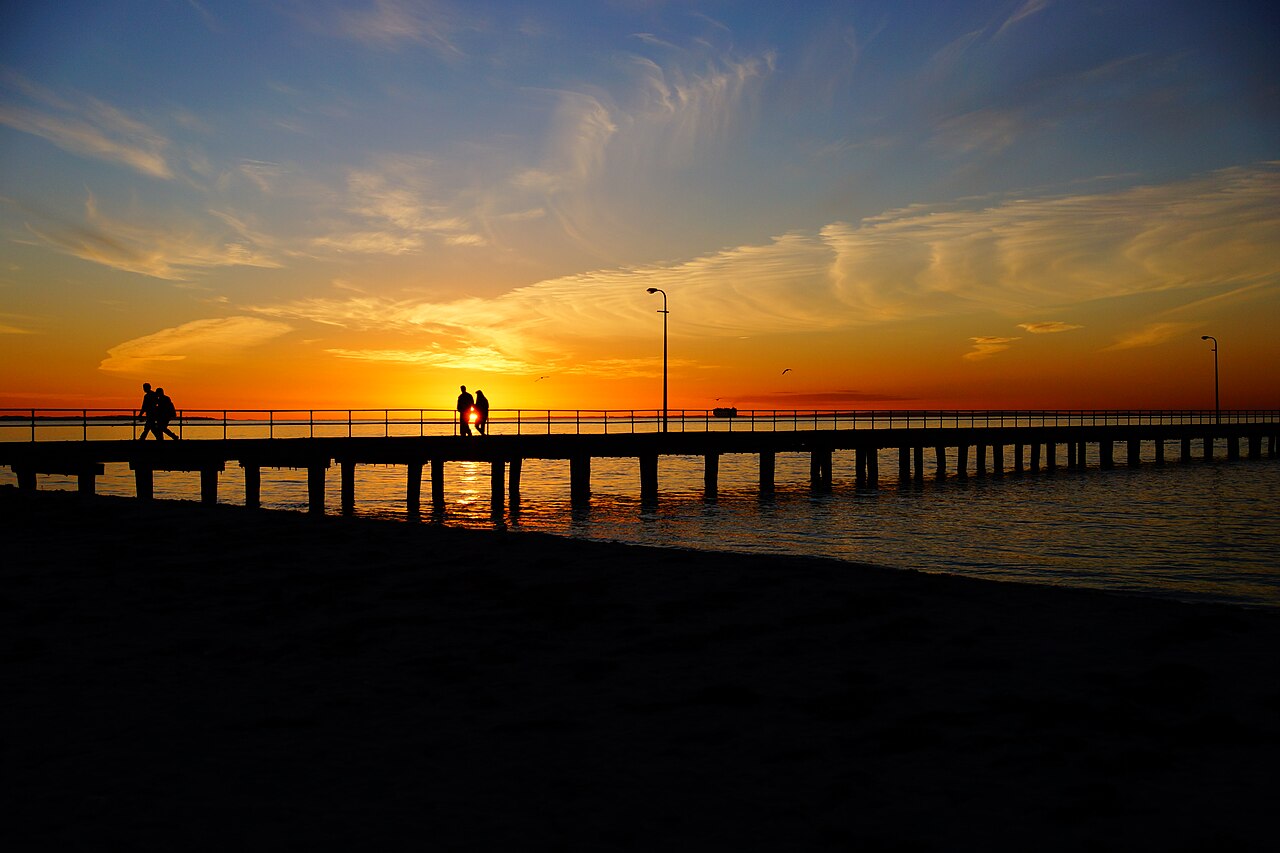 Sunset over the pier at Rosebud
