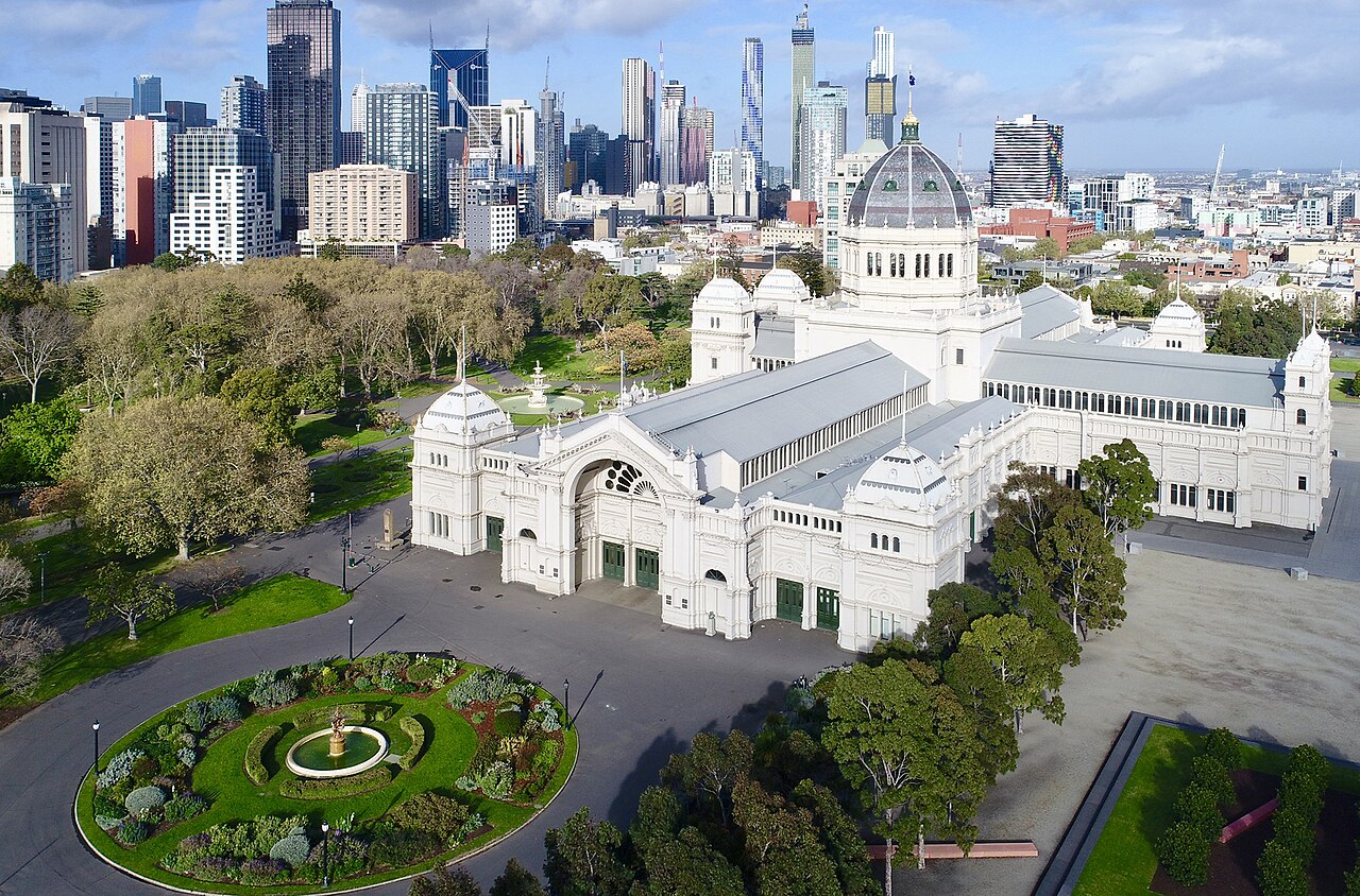 Aerial view of the Royal Exhibition Building