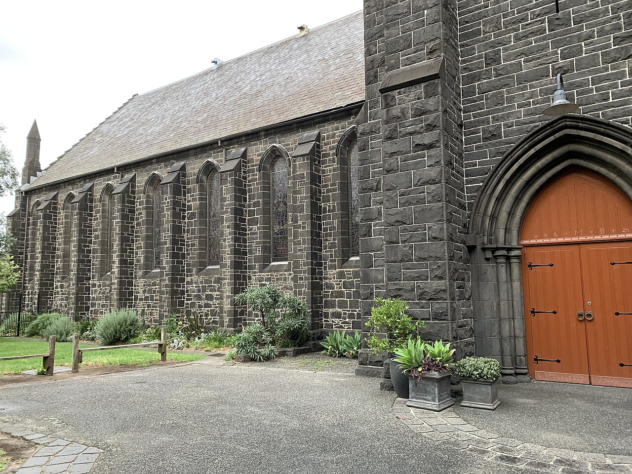 Saint Mark's church, Fitzroy, bluestone exterior
