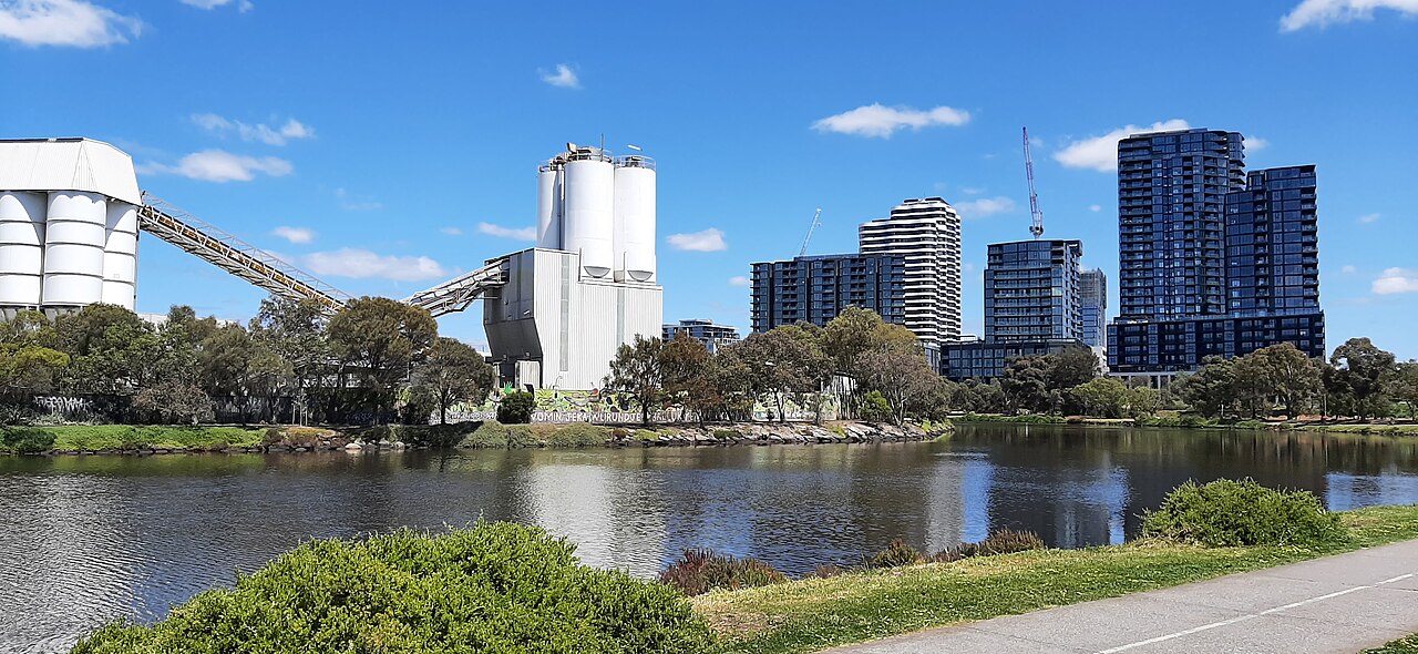 Saltwater River crossing site with the city behind