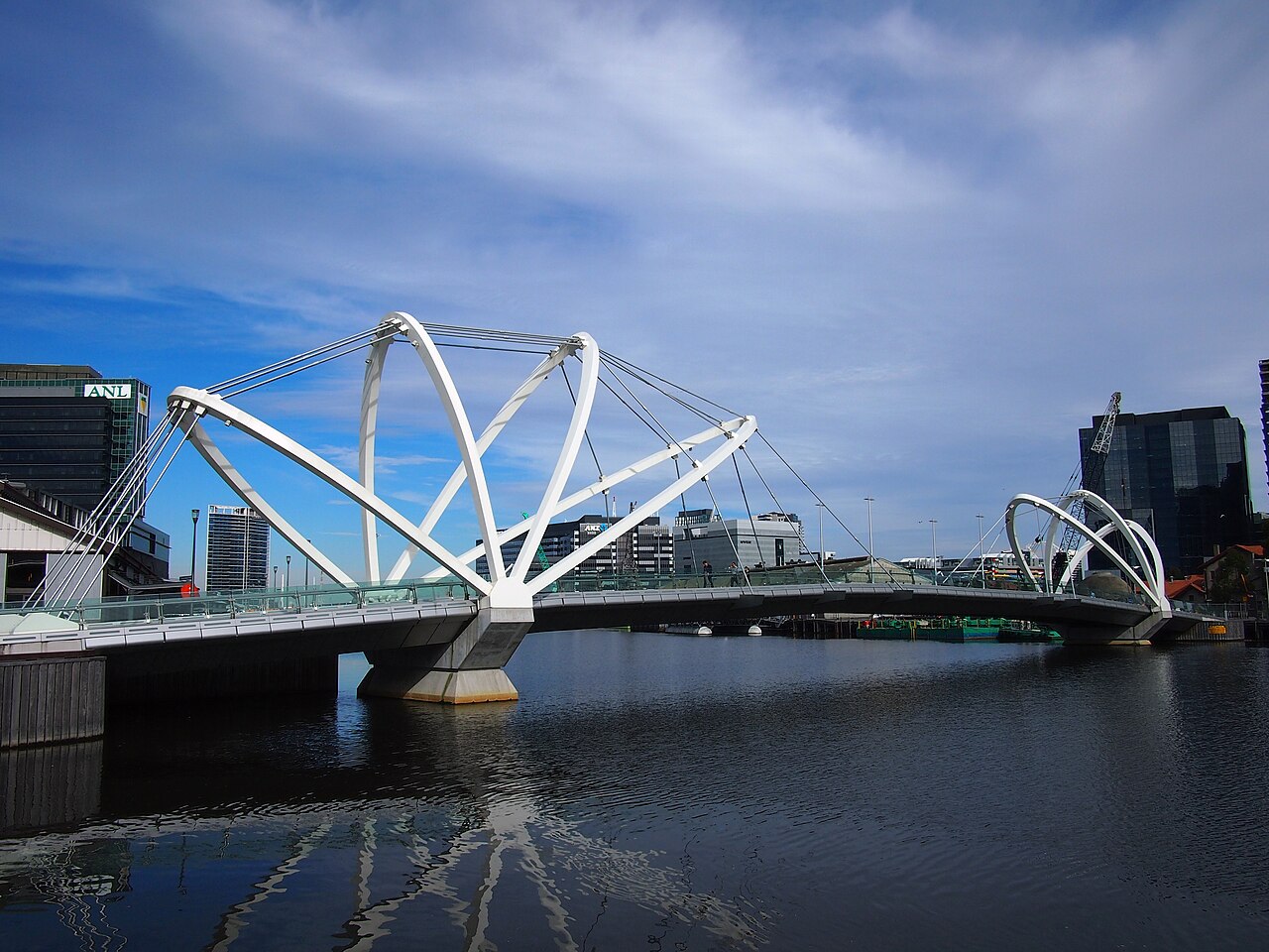 Seafarers Bridge arching over the Yarra River