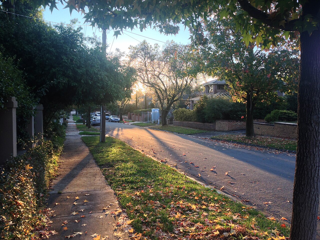 Sunset in a North Balwyn street