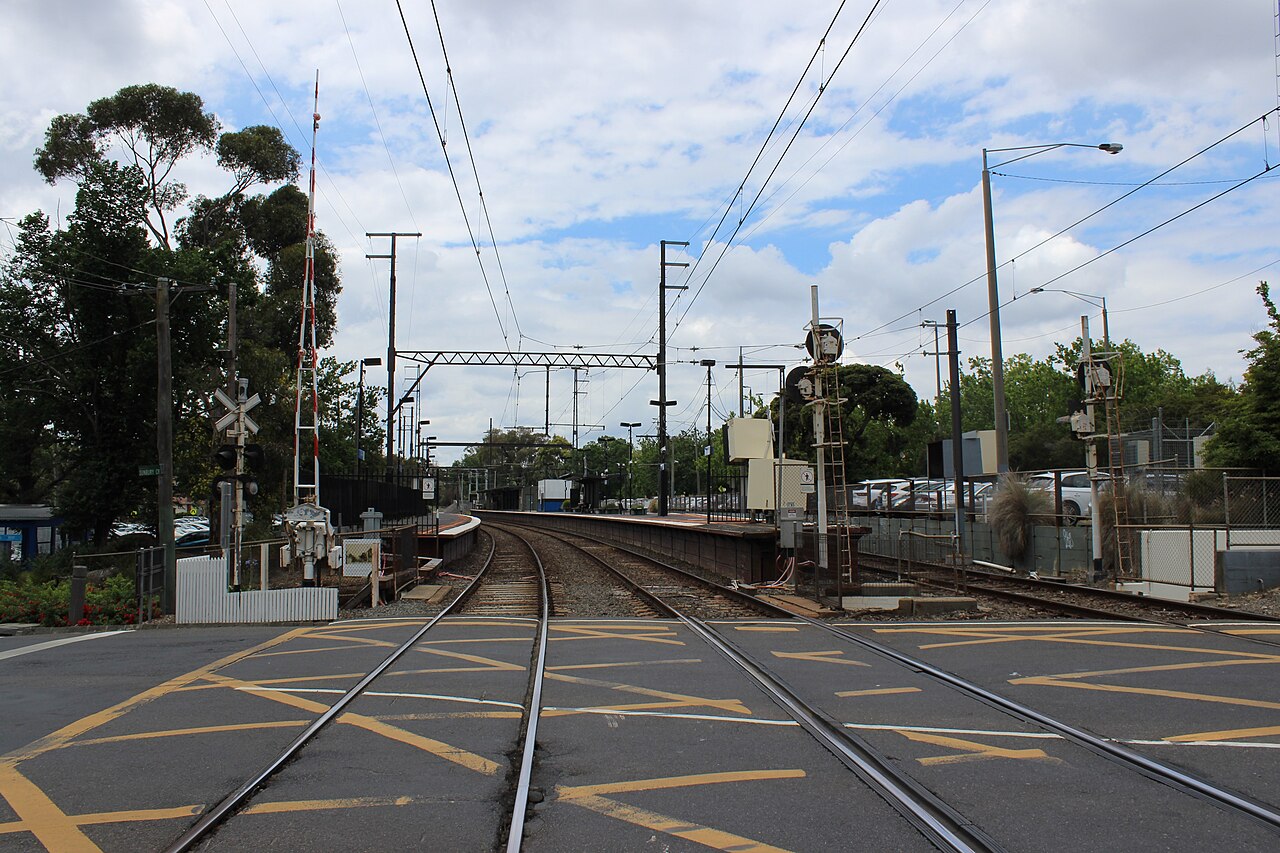 Tracks at Surrey Hills station looking east