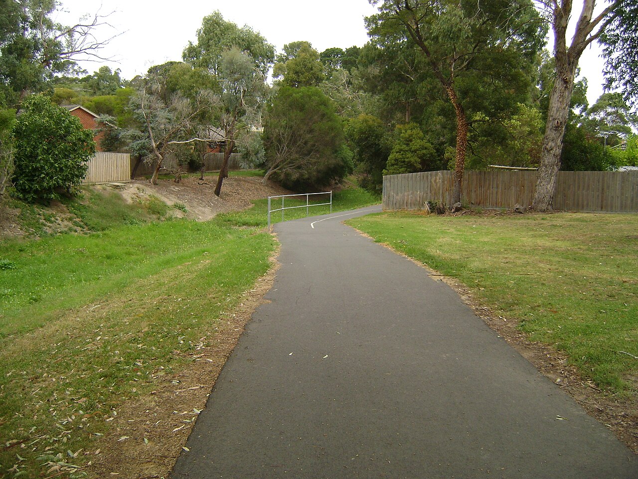 Tarralla Creek Bike Trail winding through grassland