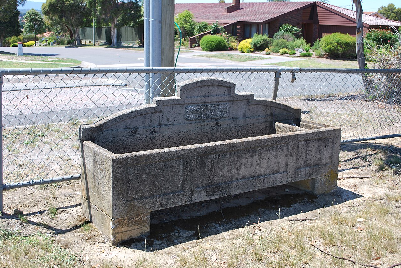 Historic stone horse trough in Templestowe