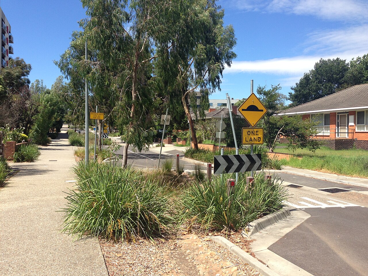 Traffic calming garden beds on Larissa Avenue