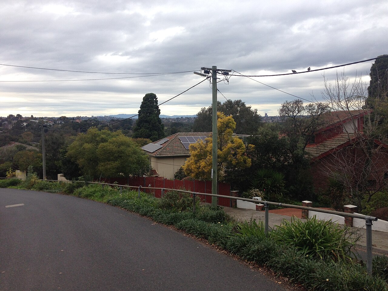 View across Ivanhoe East rooftops and trees from Ivanhoe