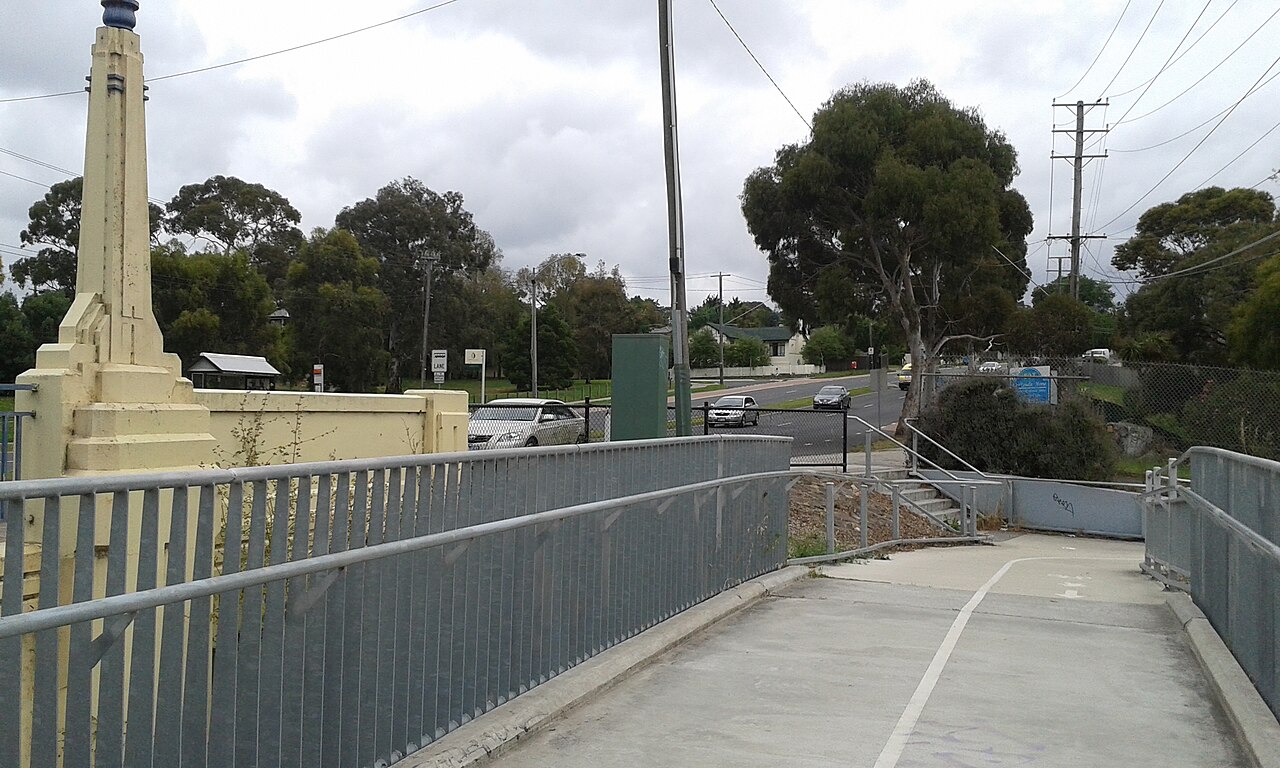 Path and railings on the Warrigal Road Bridge, Ashwood