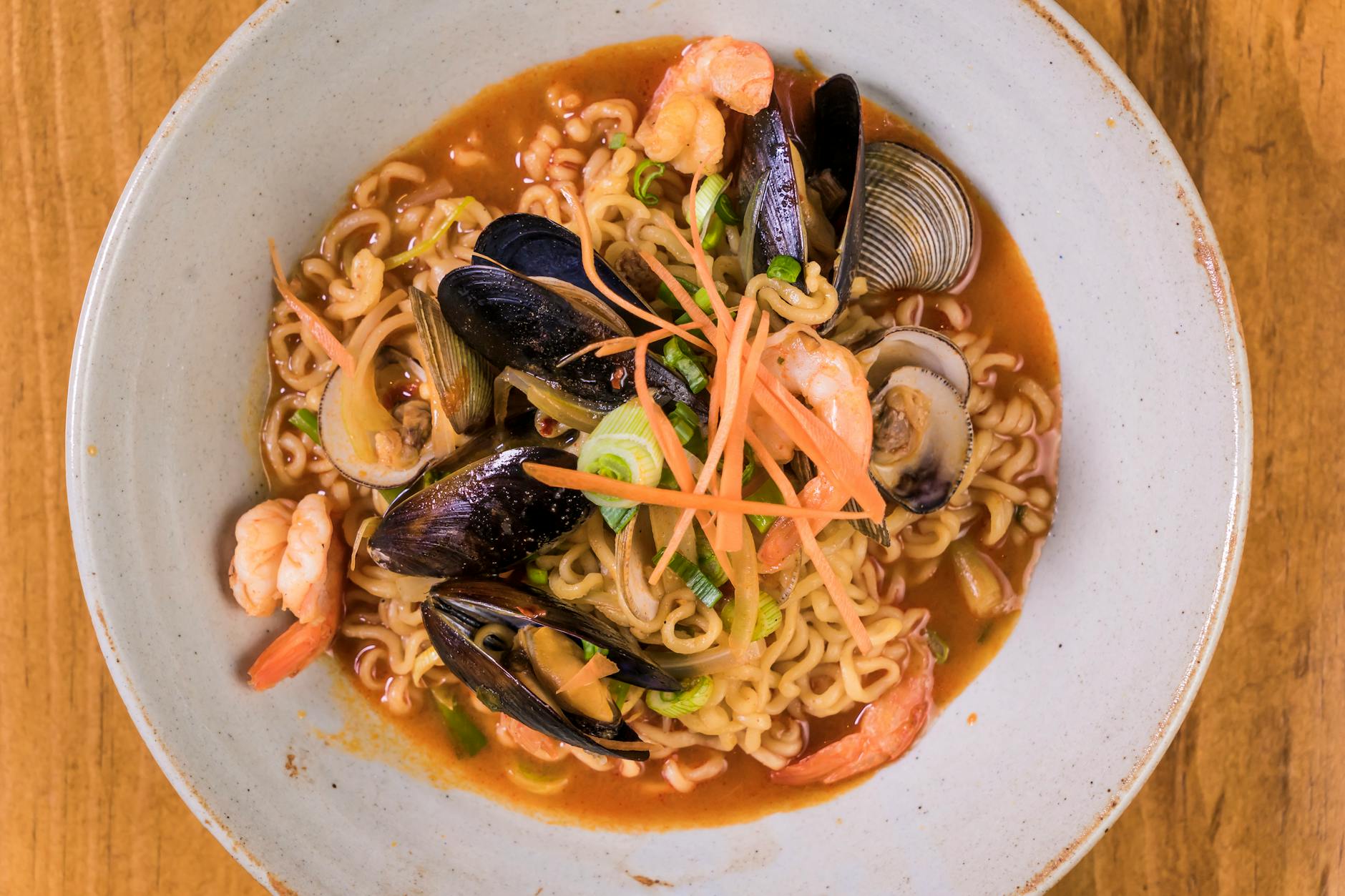 Asian dishes on a table at a St Kilda restaurant
