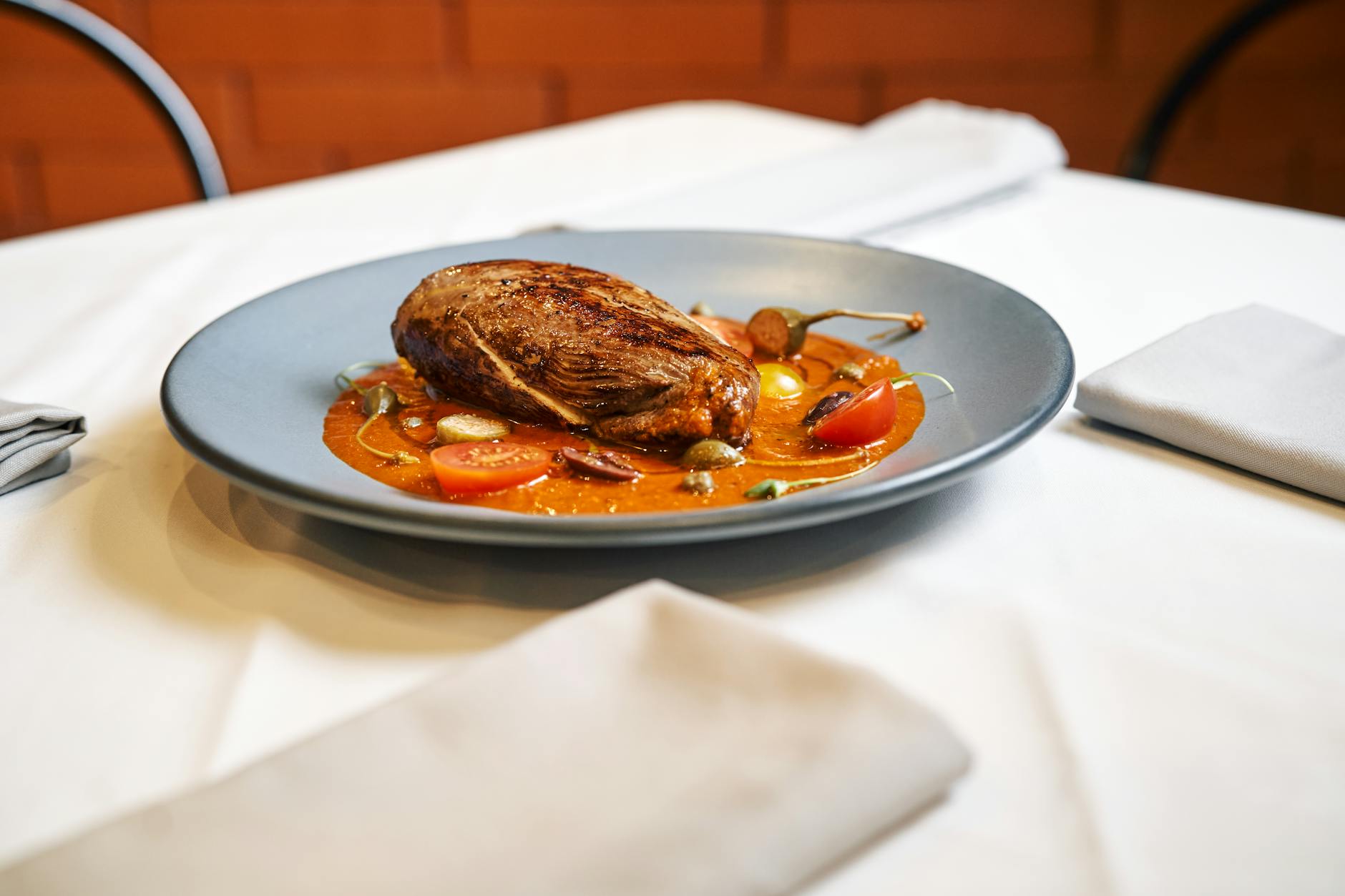 Dinner table setting at a St Kilda restaurant